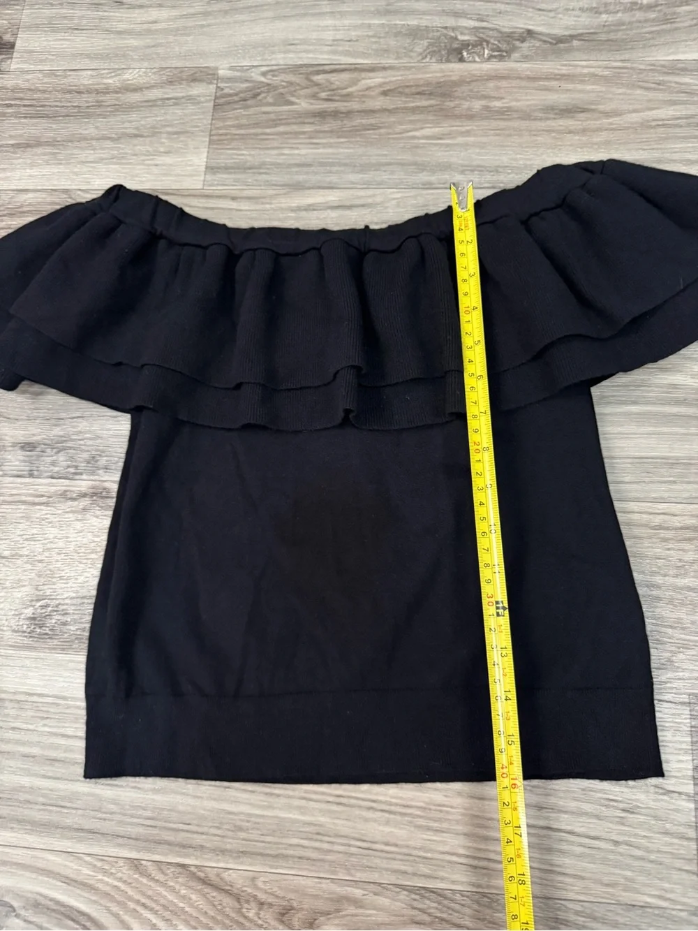 J. Crew Off-the-Shoulder Ruffle Sweater in Black Size Small